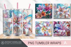 3D Lilies Flowers Tumbler wrap Product Image 1