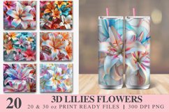 3D Lilies Flowers Tumbler wrap Bundle Product Image 1