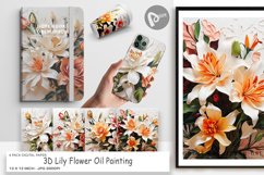 Digital Paper 3D Lily Flower Painting Product Image 1