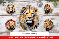 Wind Spinner 3D Lion Painting Product Image 1