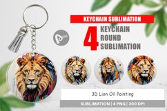 Keychain 3D Lion Painting Product Image 1