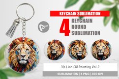 Keychain 3D Lion Painting Product Image 1