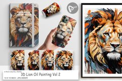 Digital Paper 3D Lion Painting Product Image 1