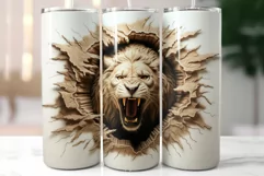 Lion Head Sublimation|Roaring Wild Animals Tumbler Wrap Product Image 3