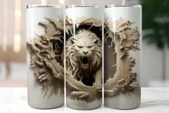 Lion Head Sublimation|Roaring Wild Animals Tumbler Wrap Product Image 5