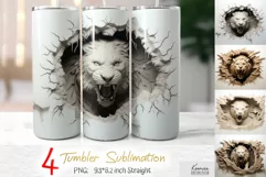 3d lion tumbler sublimation 5