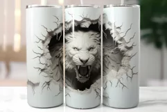 Lion Head Sublimation|Roaring Wild Animals Tumbler Wrap Product Image 2