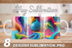 3D Liquid Colorful | Mug sublimation design Product Image 1