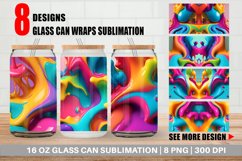 3D Liquid Colorful Glass Can Wraps Product Image 1