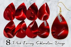 3D Liquid Red Christmas Earring teardrop sublimation design Product Image 1