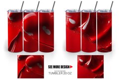 3D Liquid Red Christmas | Tumbler Sublimation Wrap Product Image 2