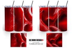 3D Liquid Red Christmas | Tumbler Sublimation Wrap Product Image 3