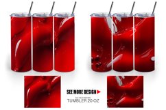 3D Liquid Red Christmas | Tumbler Sublimation Wrap Product Image 5