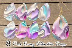 Earring teardrop sublimation 3D Liquid wave Pastel color Product Image 1