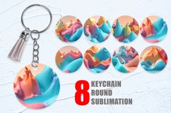 3d Liquids Pastel Color Keychain | Keyring Product Image 1