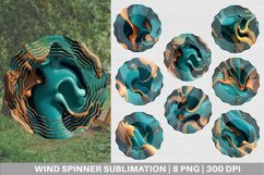 3d Liquids Turquoise Color Wind Spinner | Sublimation Spinne Product Image 1