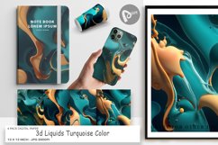 Digital Paper 3D Liquid Turquoise Color Product Image 1