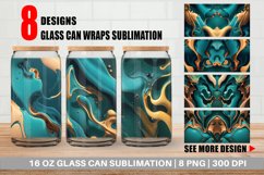 Glass Can Wraps 3d Liquids Turquoise Color Product Image 1