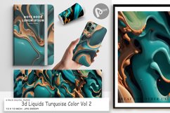 Digital Paper 3D Liquid Turquoise Color Product Image 1
