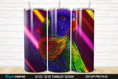 3D Lorikeet Parrot 20/30oz Skinny Tumbler Product Image 1