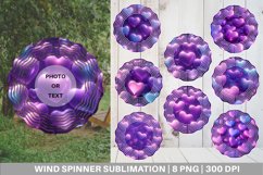 3D Love Hearts Background Wind Spinner | Sublimation Spinner Product Image 1