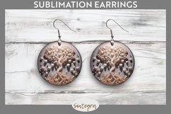 3D Love Tree v1 Round Earrings Sublimation Product Image 1