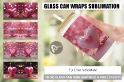 Glass Can Wraps 3D Love Valentine Product Image 1