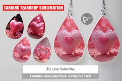 Earring teardrop 3D Love Valentine Product Image 1