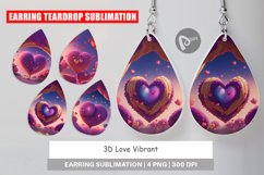 Earring teardrop design 3D Love Vibrant Product Image 1