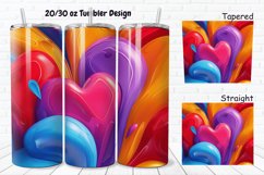 3D Love Vibrant 20/30oz Skinny Tumbler Product Image 1