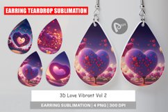 Earring teardrop design 3D Love Vibrant Product Image 1