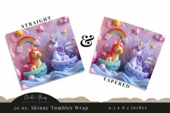 3D Magical Unicorn Kingdom Tumbler Wrap PNG Product Image 3