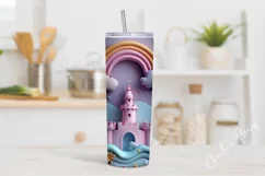 3D Magical Unicorn Kingdom Tumbler Wrap PNG Product Image 2