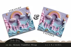 3D Magical Unicorn Kingdom Tumbler Wrap PNG Product Image 3