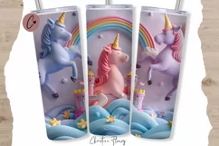 3D Magical Unicorn Kingdom Tumbler Wrap PNG Product Image 1