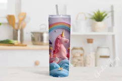 3D Magical Unicorn Kingdom Tumbler Wrap PNG Product Image 2