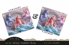 3D Magical Unicorn Kingdom Tumbler Wrap PNG Product Image 3