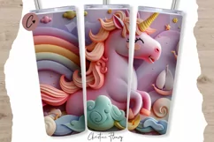 3D Magical Unicorn Kingdom Tumbler Wrap PNG Product Image 1