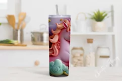 3D Magical Unicorn Kingdom Tumbler Wrap PNG Product Image 2
