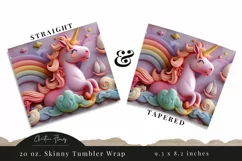 3D Magical Unicorn Kingdom Tumbler Wrap PNG Product Image 3