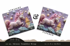 3D Magical Unicorn Kingdom Tumbler Wrap PNG Product Image 3