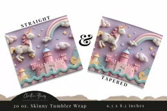 3D Magical Unicorn Kingdom Tumbler Wrap PNG Product Image 3