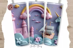 3D Magical Unicorn Kingdom Tumbler Wrap PNG Product Image 1
