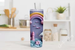 3D Magical Unicorn Kingdom Tumbler Wrap PNG Product Image 2