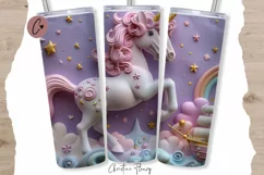 3D Magical Unicorn Kingdom Tumbler Wrap PNG Product Image 1