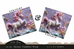 3D Magical Unicorn Kingdom Tumbler Wrap PNG Product Image 3