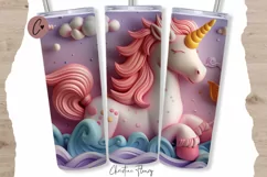 3D Magical Unicorn Kingdom Tumbler Wrap PNG Product Image 1