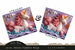 3D Magical Unicorn Kingdom Tumbler Wrap PNG Product Image 3
