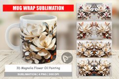 Mug Wrap Design 3D Magnolia Flower Product Image 1