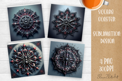 3D mandala Coaster Design, 3D mandala Coaster Product Image 1